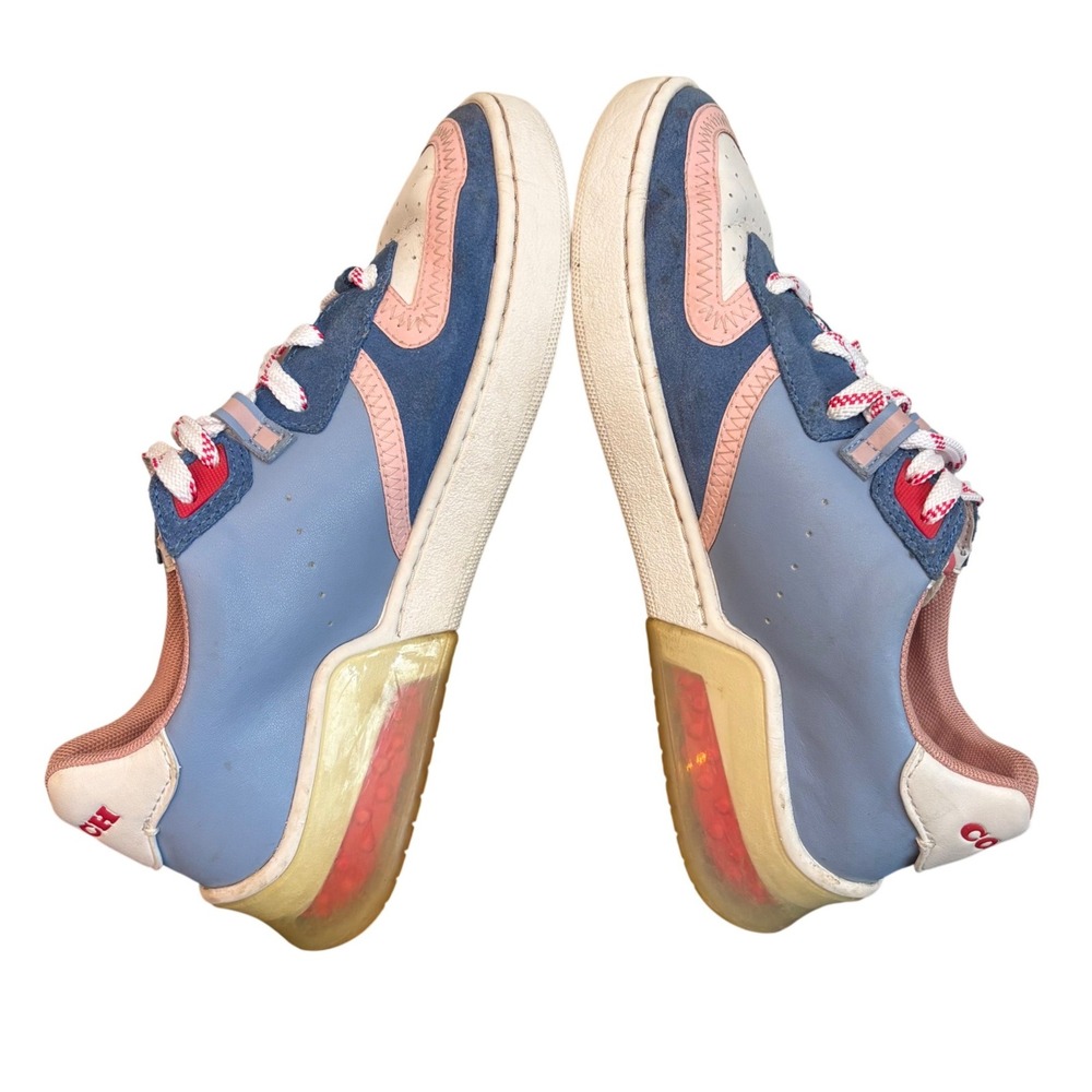 Coach | CitySole Court Sneakers Blue Pink White Leather Suede G5509 Womens 7.5B